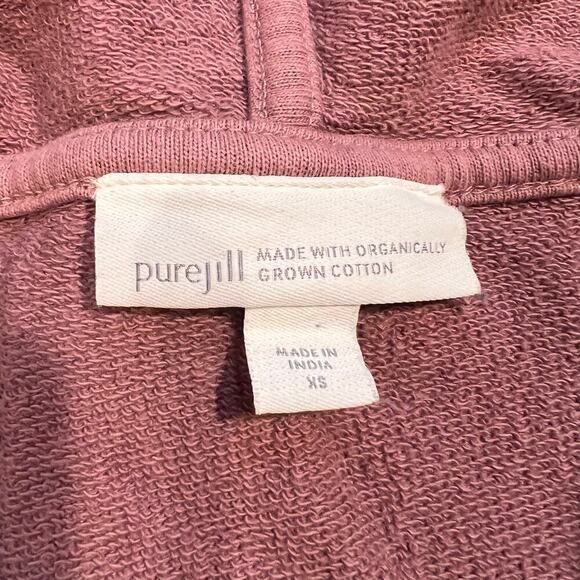 J Jill Pure Jill Organic Cotton Hooded Lounge Top Jacket Size XS Mauve Oversized - Picture 5 of 5